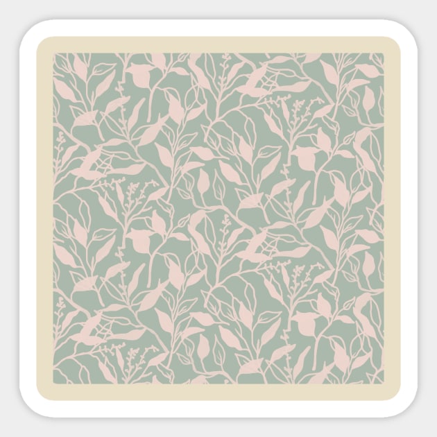 Blush and Sage Ferns Sticker by Carolina Díaz